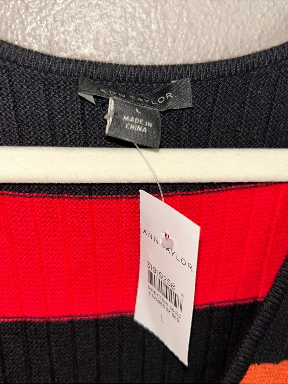 Ann Taylor Striped V-Neck Maxi Dress in Black, Pink & Orange - Picture 4 of 4